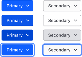 Example of dropdown button states